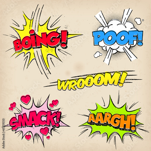 Comic Sound Effects with Grunged Style photo