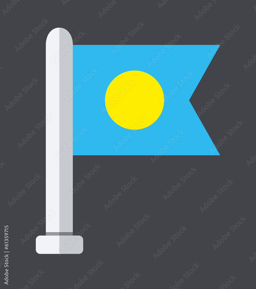 Vector flat modern flag on sample background Vector flat modern flag on sample background