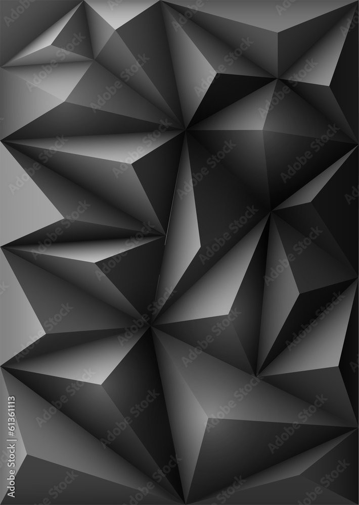 Abstract black background in origami style Abstract black background in origami style