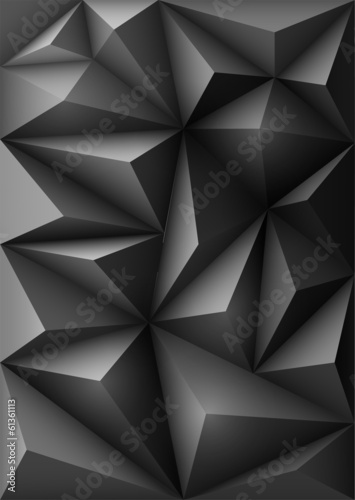 Abstract black background in origami style