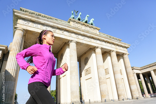 Running woman in Berlin, Germany