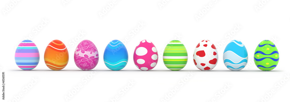 colorful easter eggs in a row colorful easter eggs in a row