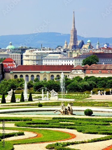 Photography View over the gardens of Vienna, Austria