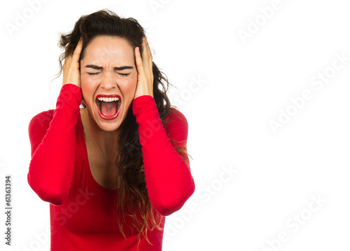 Frustrated woman screaming