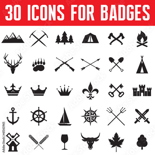30 Icons for Badges and Design Works photo