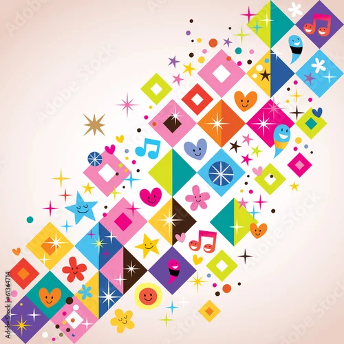 Obraz zabawa kwadraty tło