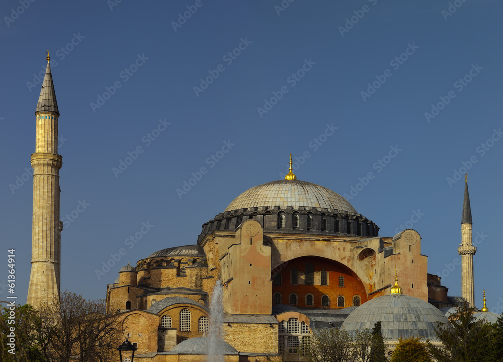 Exterior of the Hagia Sophia in Sultanahmet, Istanbul.