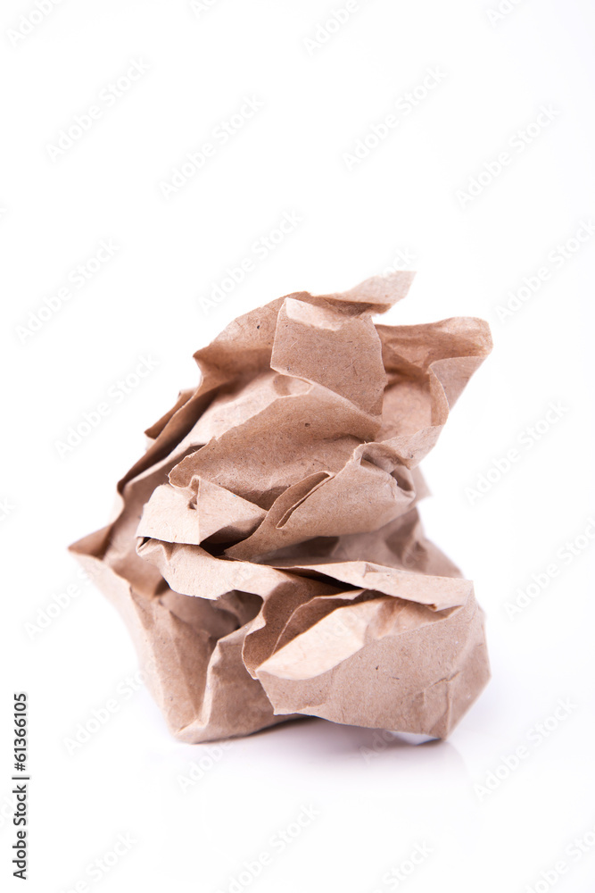 Crumpled sheet of recycled paper Crumpled sheet of recycled paper