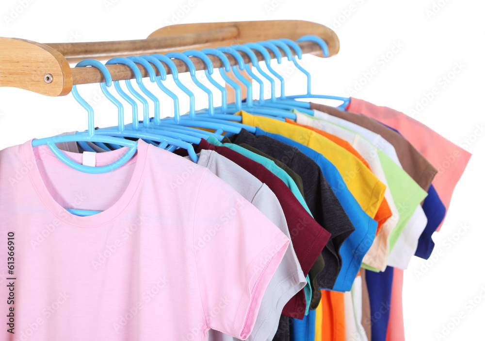 Obraz premium t-shirts hanging on hangers