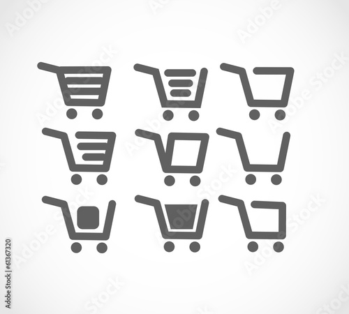 Shopping basket icon set vector
