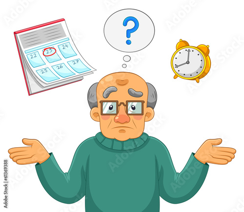 Old man feeling confused and forgetful