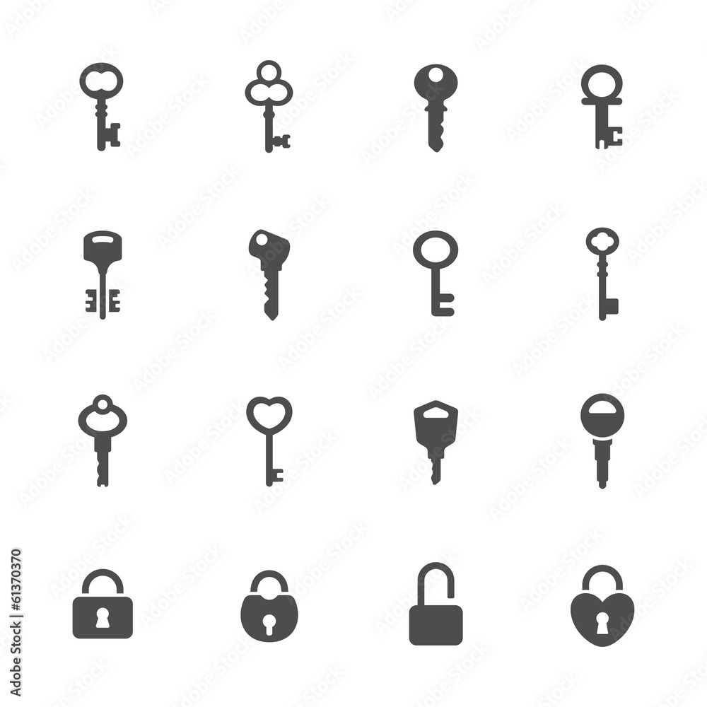 Key icon set Key icon set