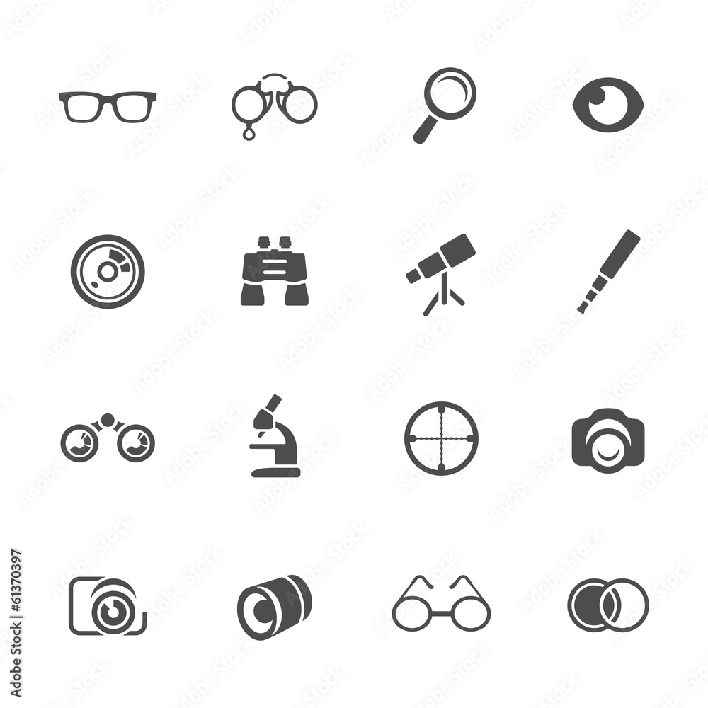 Optical icon set Adobe Stock