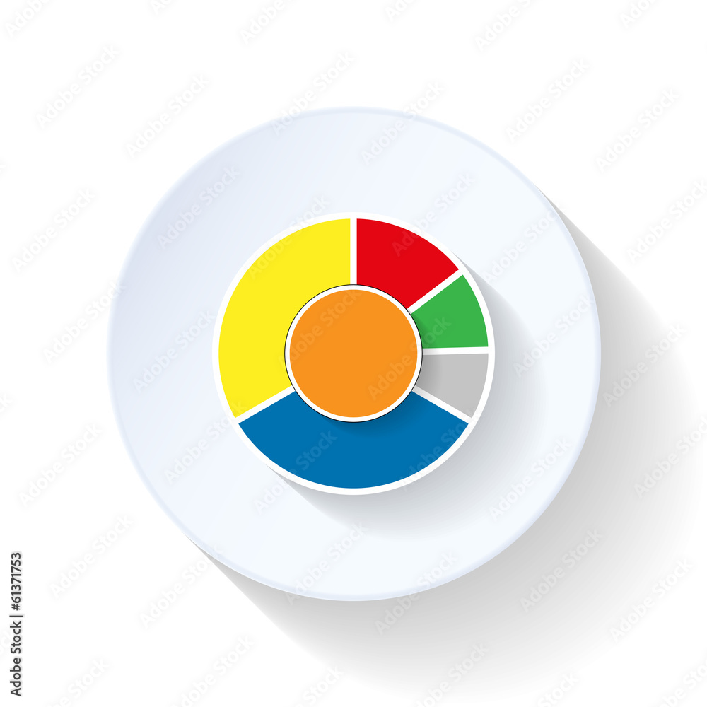 Obraz premium Round chart flat icons