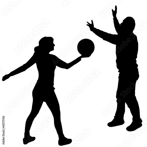 Vector silhouettes volleyball.