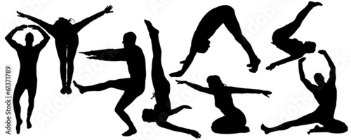 Vector silhouette yoga.