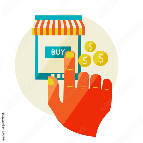 online shopping. Sale. Flat design modern illustration.