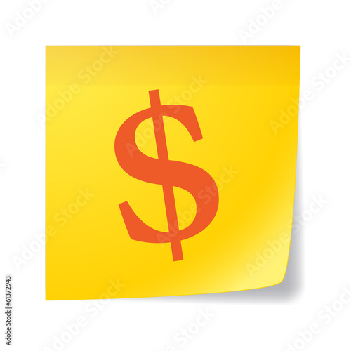Note with a currency sign