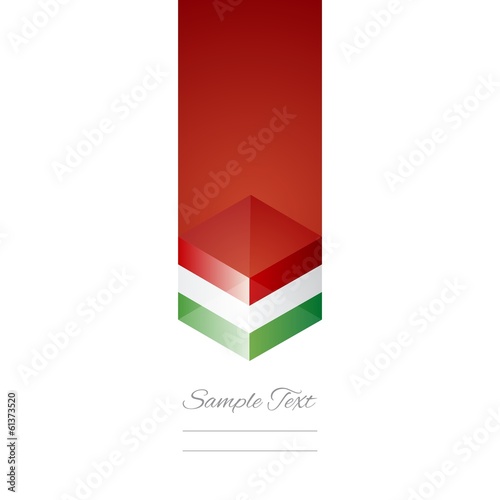Italy cube flag white background vector