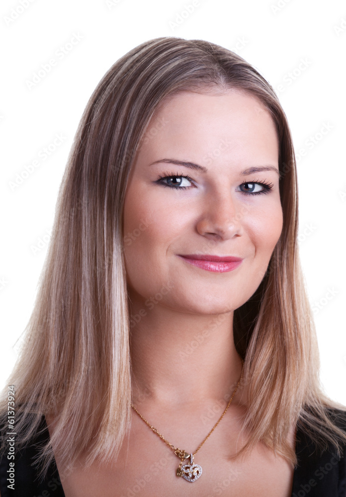 Studio portrait of a smiling blond girl Studio portrait of a smiling blond girl
