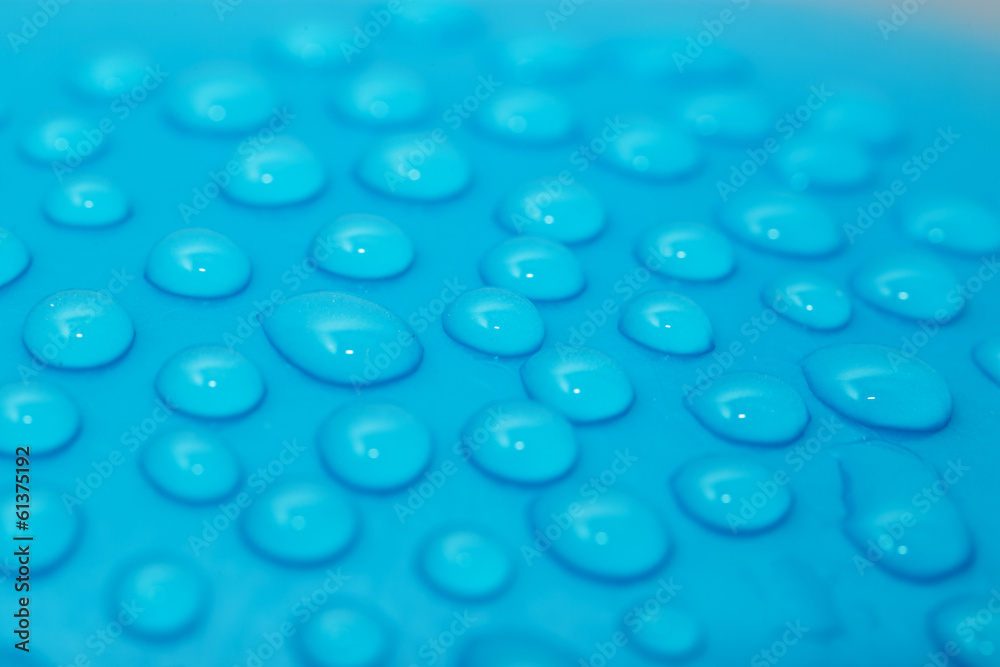 water drops on a blue background
