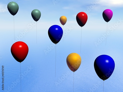 Colorful balloons - 3D render