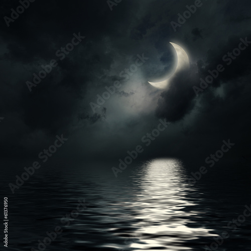 Starry night sky background in dark blue colors
