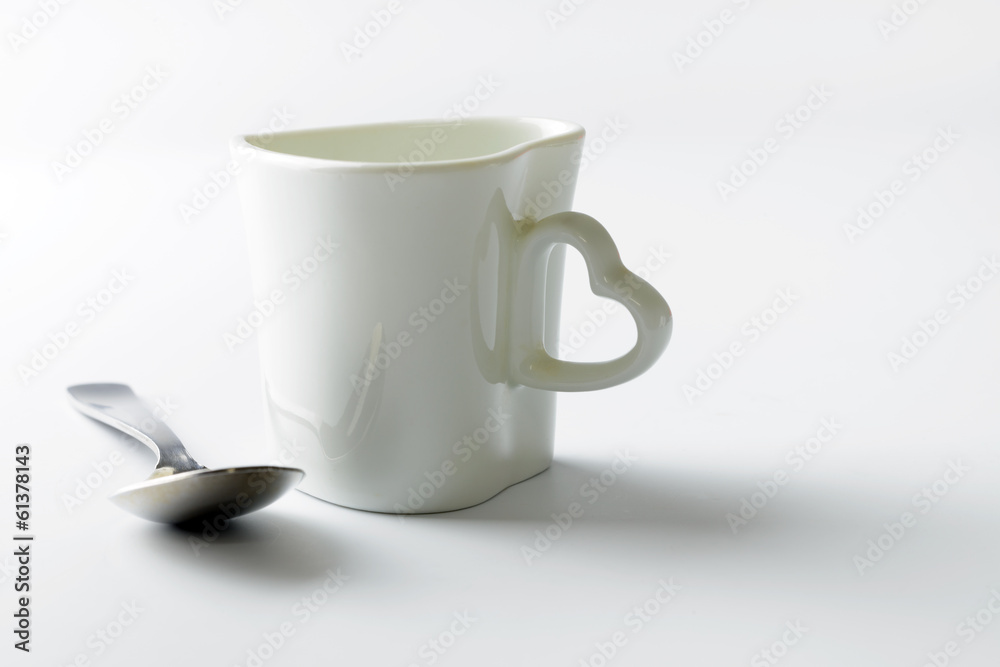 Love shape cup with tea spoon Love shape cup with tea spoon