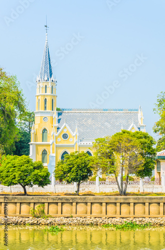 Wat Niwet Thammaprawat Temple Church in ayutthaya Thailand photo