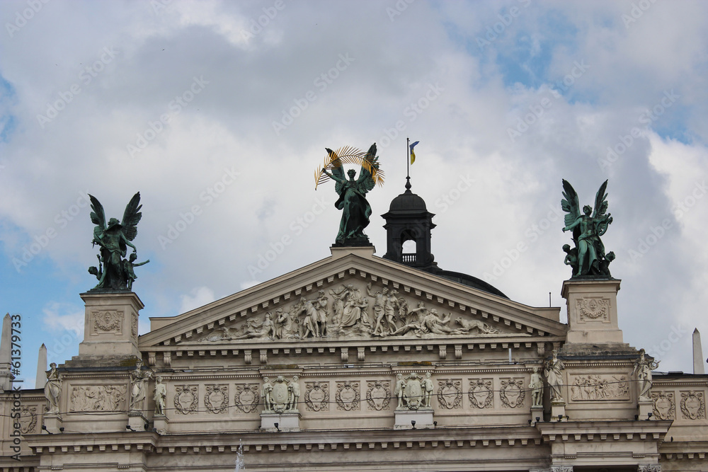 top of the building of opera-house in Lvov