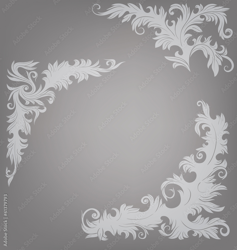 Design element rich ornate corner floral motive Design element rich ornate corner floral motive