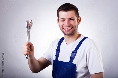 Handyman with wrench