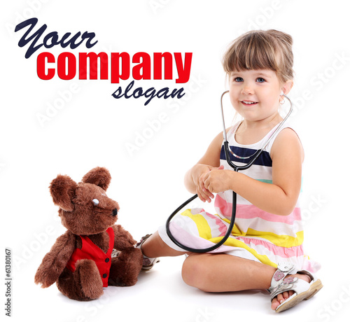 Little cute girl playing do...