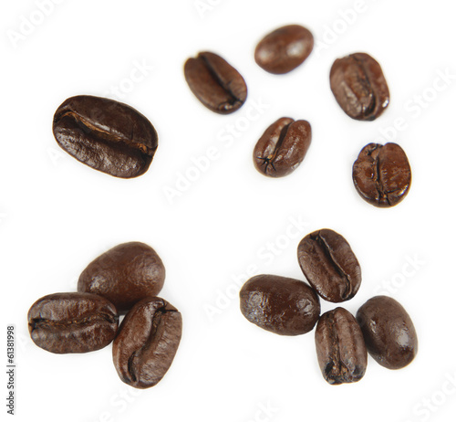 Coffee beans on white