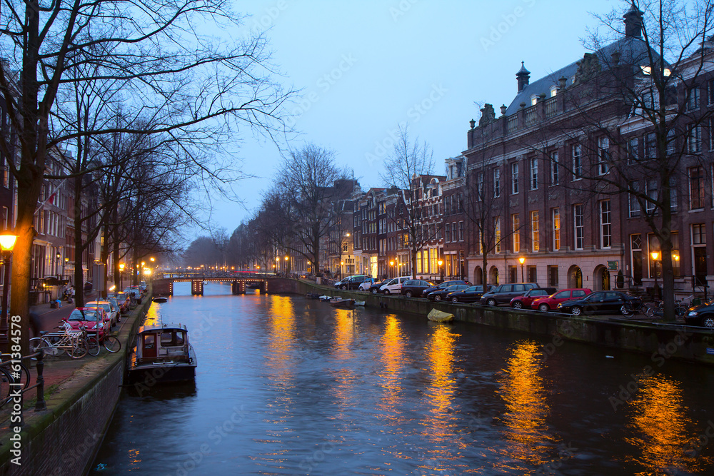 Amsterdam in the evening.