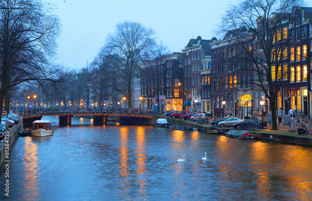 Amsterdam in the evening.