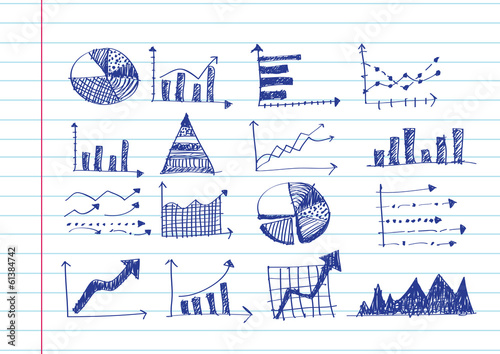 Hand doodle Business icon set idea design