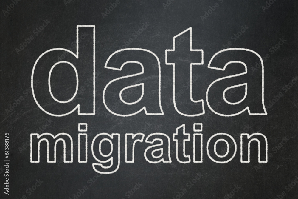 Fototapeta premium Data concept: Data Migration on chalkboard background