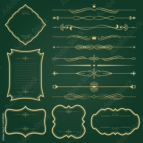 Golden retro frame and divider set.
