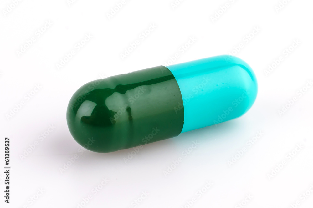 Capsule pills isolated white background