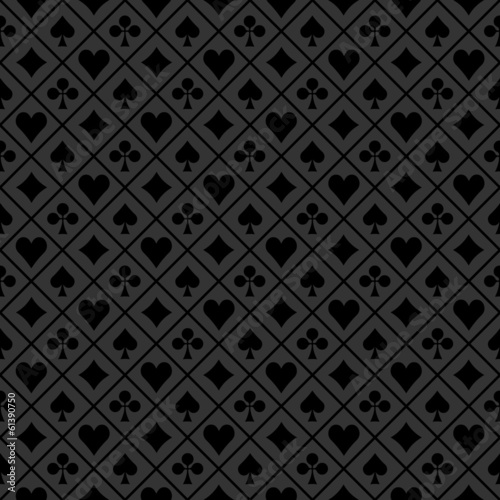 Fond symboles jeu de cartes en noir