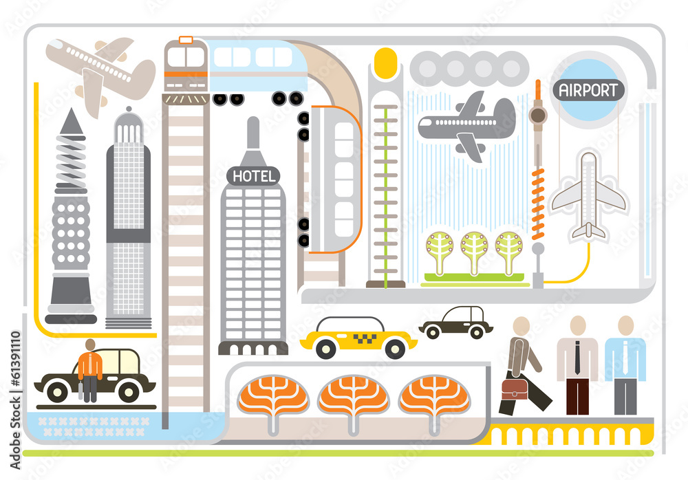 Airport - vector illustartion Airport - vector illustartion