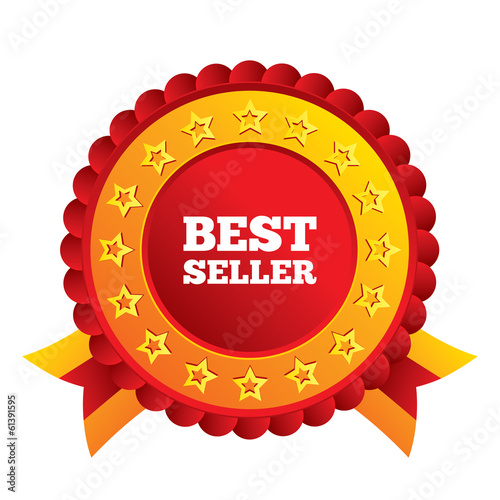 Best seller sign icon. Best seller award symbol