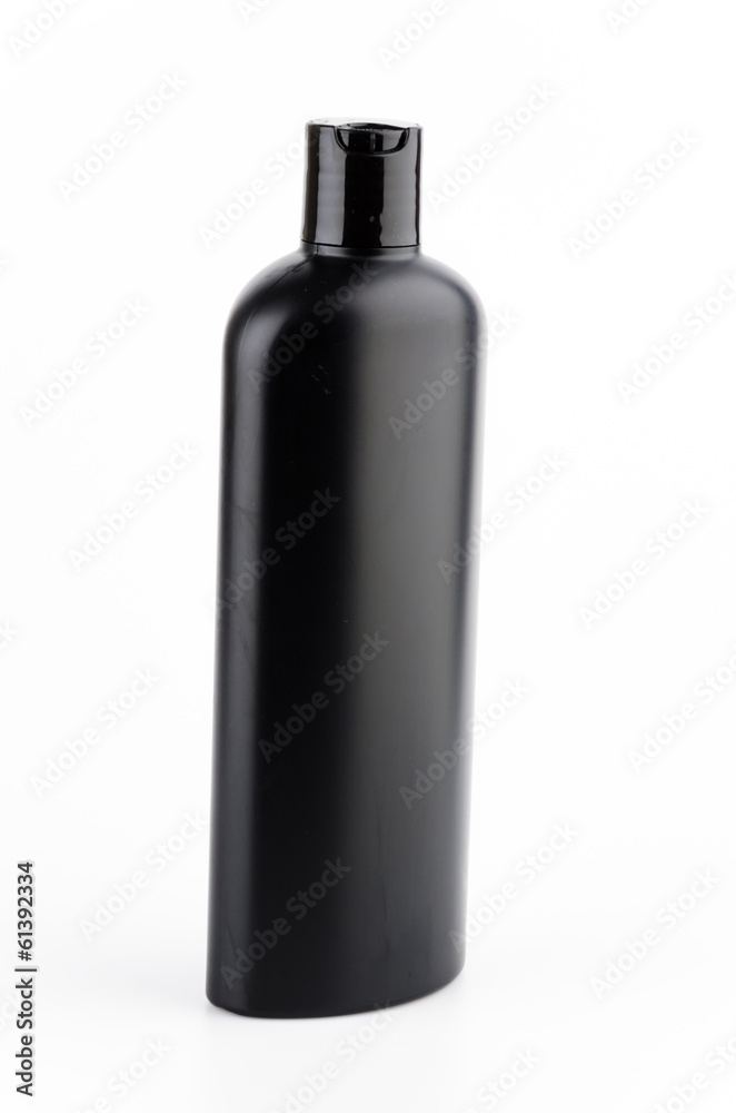 black plastic bottle lotion isolated white background black plastic bottle lotion isolated white background