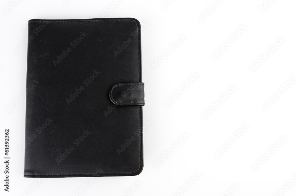 Leather notebook isolated white background Leather notebook isolated white background