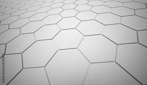Black and white hexagonal background © pupes1