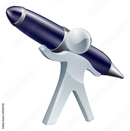 Person writing with pen