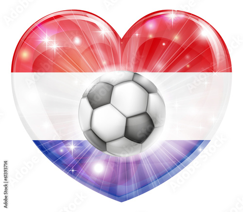 Netherlands soccer heart flag