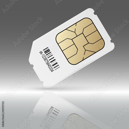 Phone sim card with reflection