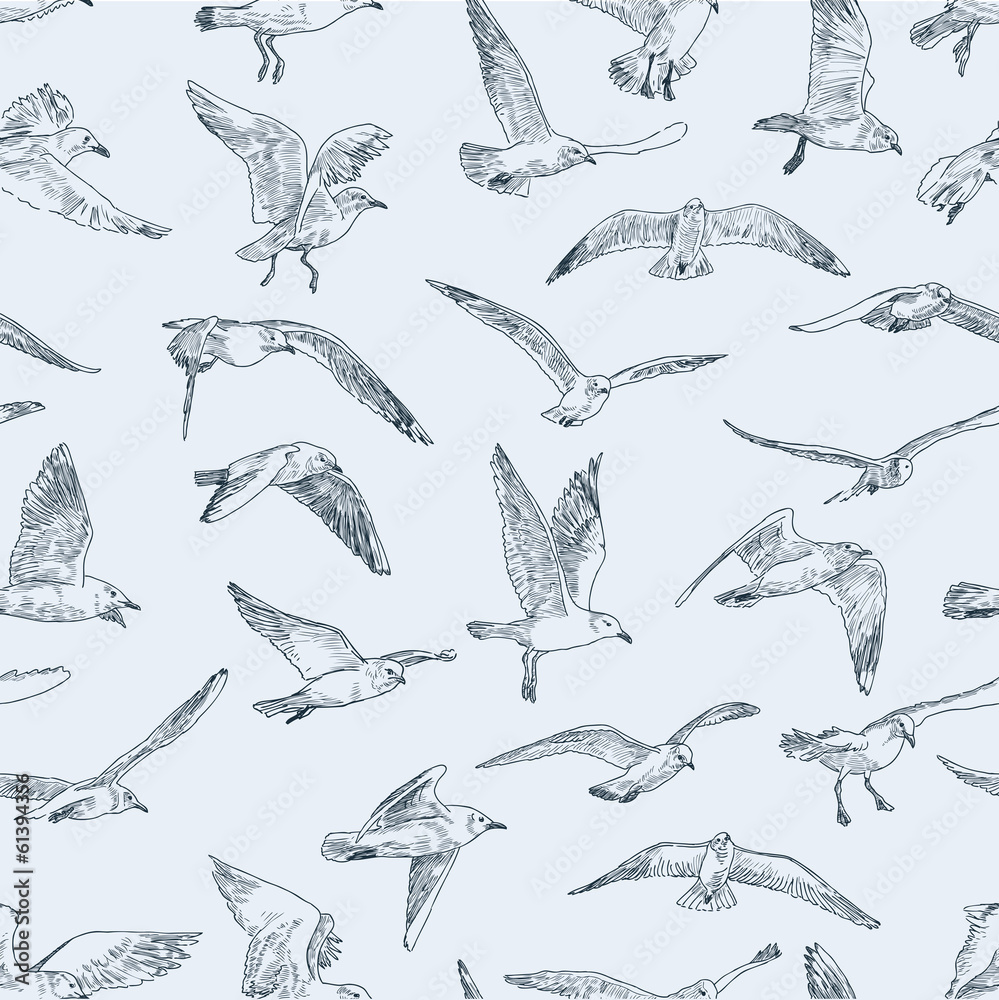 Naklejka premium pattern of seagulls